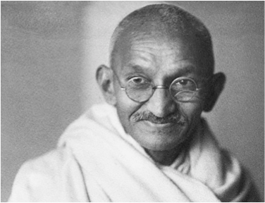 Gandhi black and white portrait